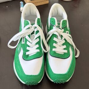 Reebok Women's Green and White Sneakers